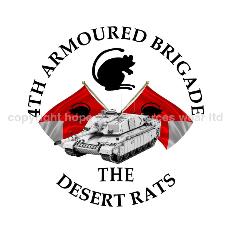 Desert Rats 4th Armoured Brigade Printed T-Shirt