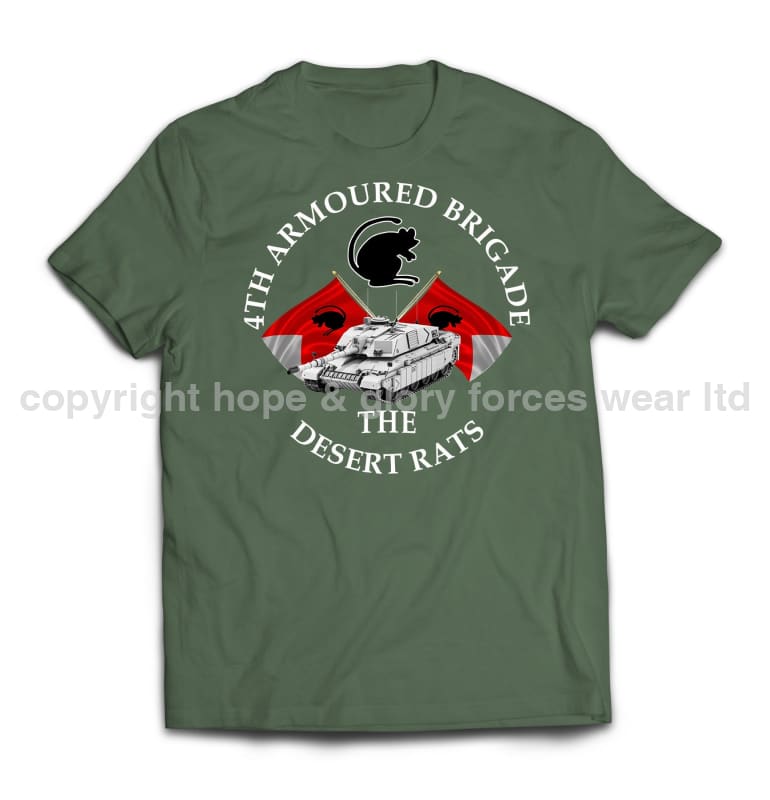 Desert Rats 4th Armoured Brigade Printed T-Shirt