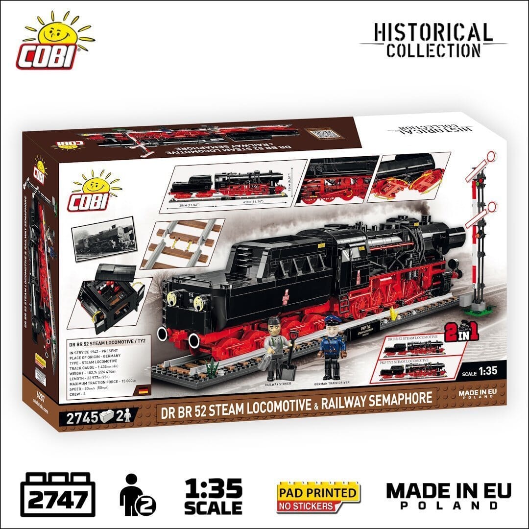 DRB Class 52 Steam Locomotive and Semaphore brick model