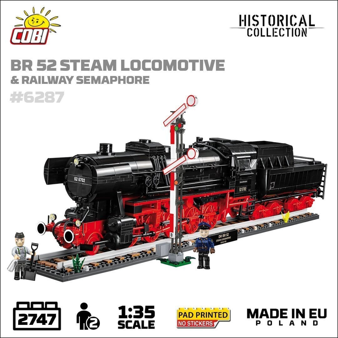 DRB Class 52 Steam Locomotive and Semaphore brick model