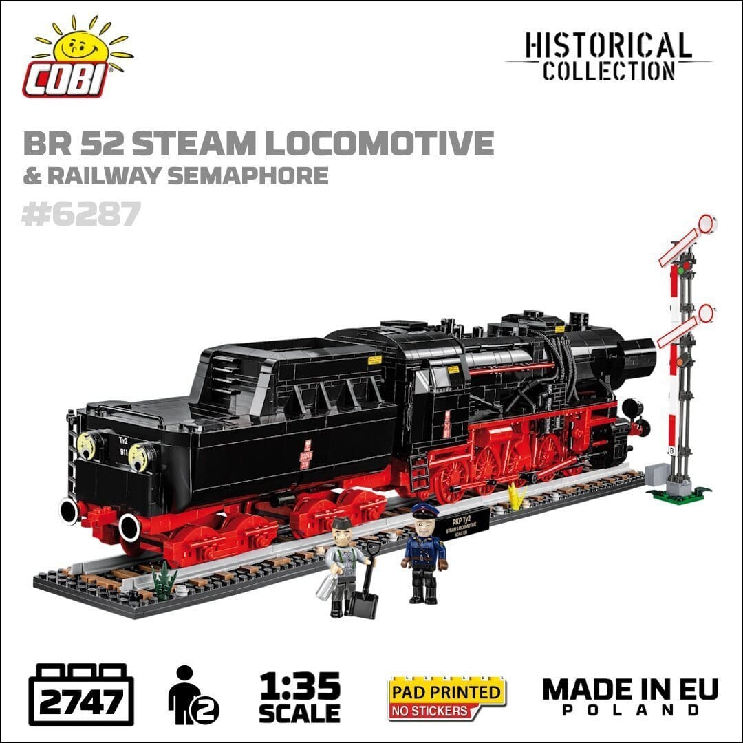 DRB Class 52 Steam Locomotive and Semaphore brick model