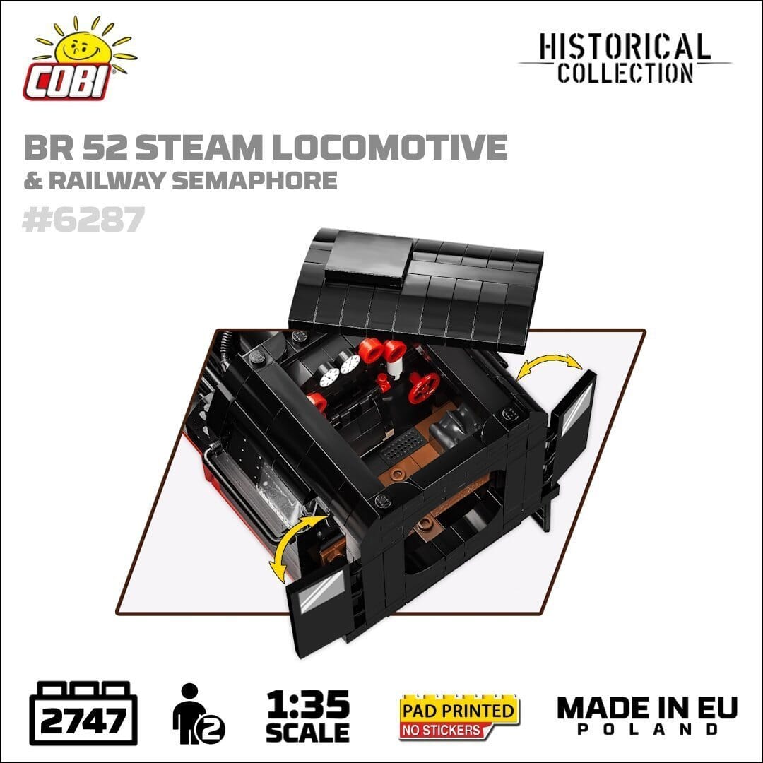 DRB Class 52 Steam Locomotive and Semaphore brick model