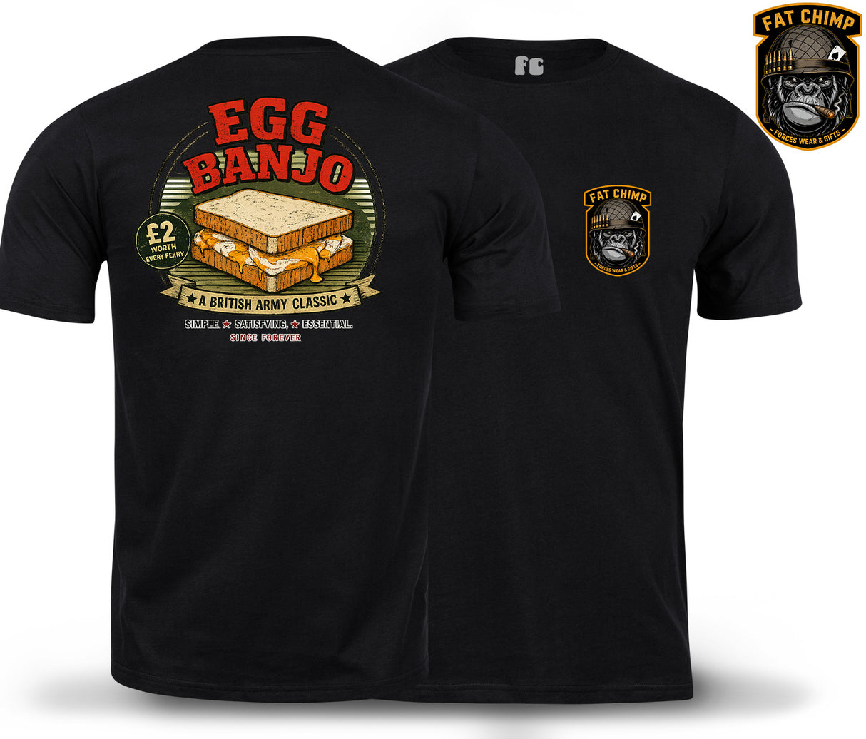 Egg Banjo Army Classic Double Print T-Shirt