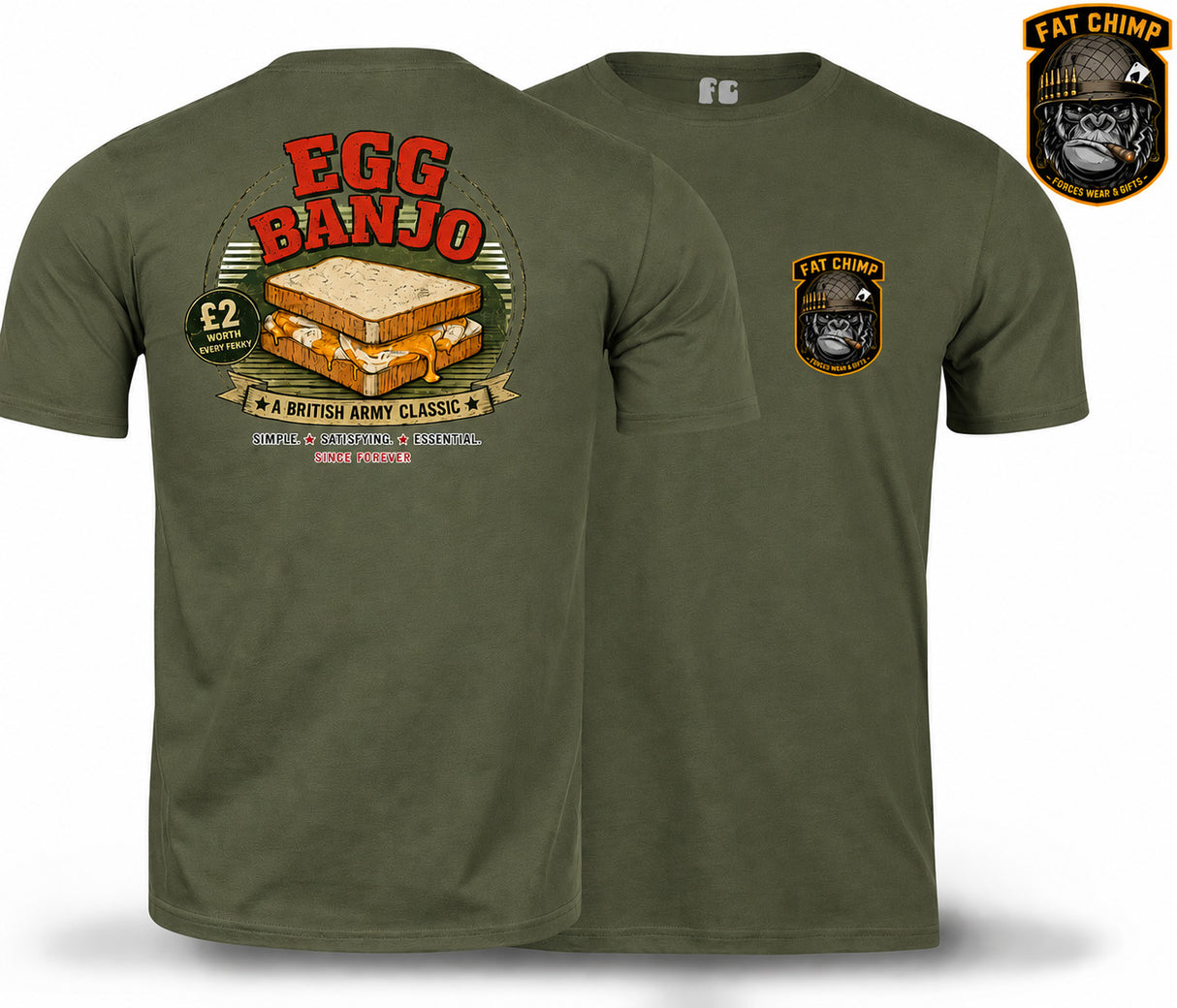 Egg Banjo Army Classic Double Print T-Shirt