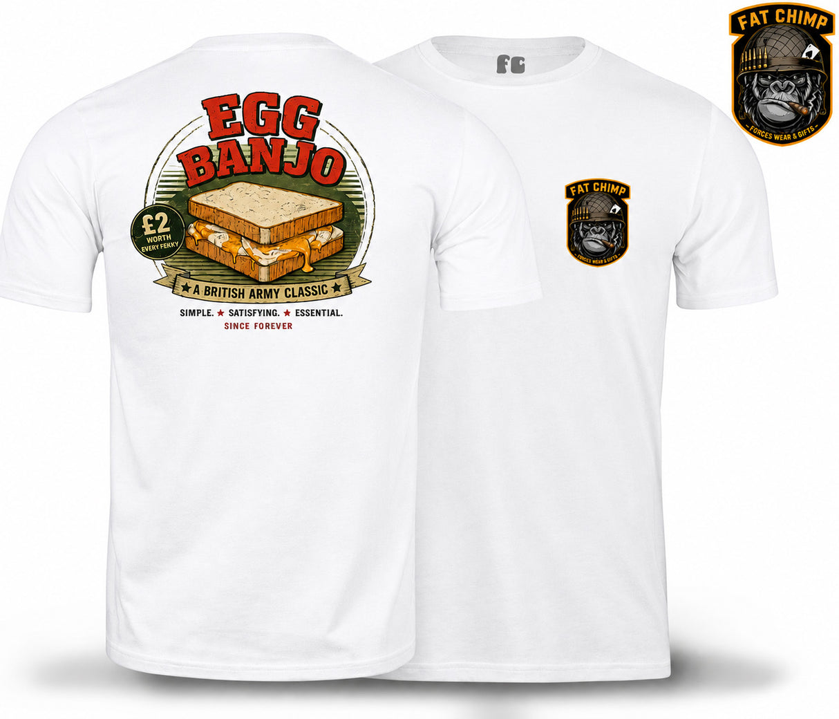Egg Banjo Army Classic Double Print T-Shirt