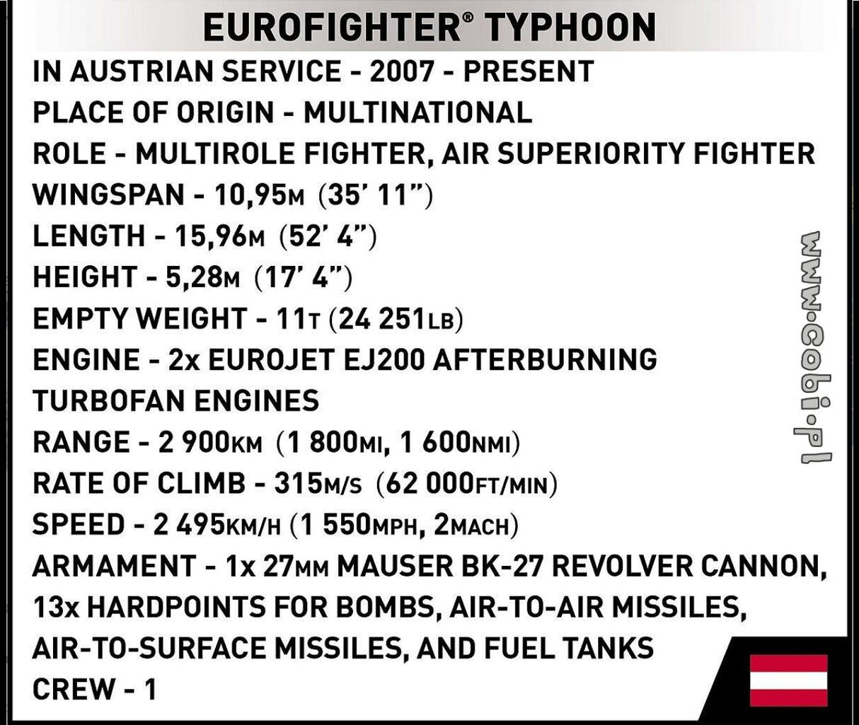 Eurofighter Typhoon (Austria) brick plane model