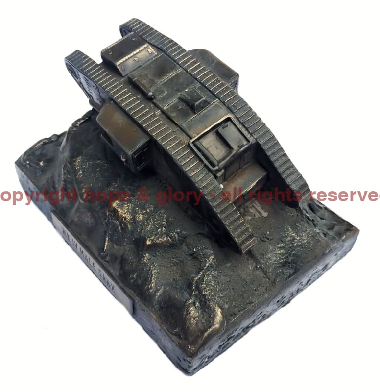 Military Statue - World War One Mark IV Male Tank 1/72 Cold Cast Bronze Military Statue