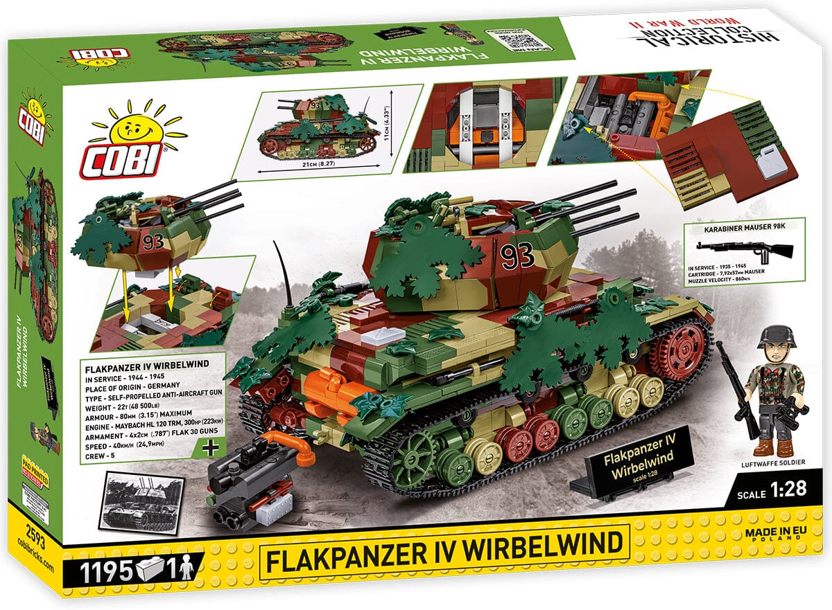 Flakpanzer IV Wirbelwind brick anti-aircraft gun model