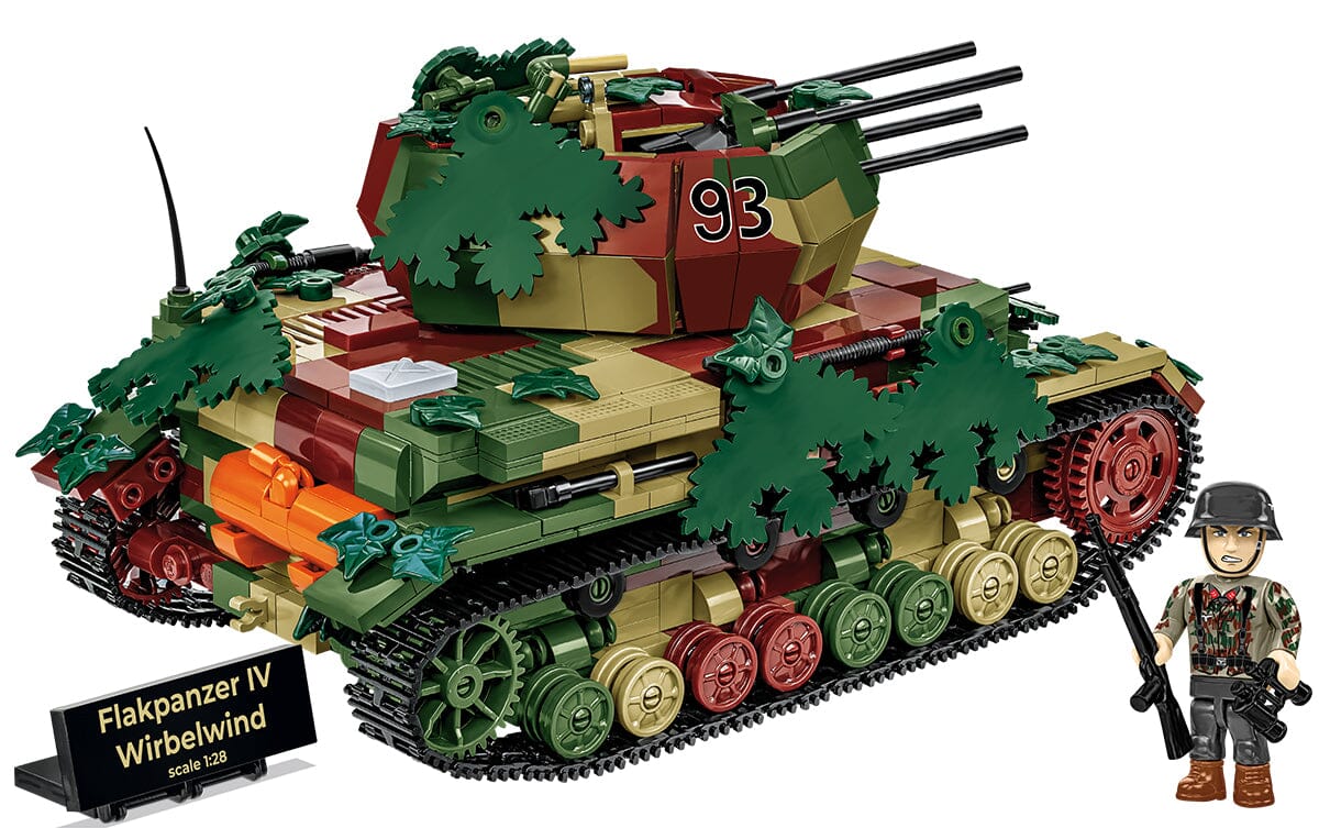Flakpanzer IV Wirbelwind brick anti-aircraft gun model