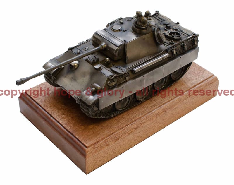 German Panther Tank Bronze Statue Military