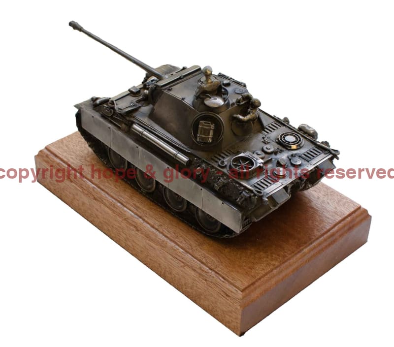 German Panther Tank Bronze Statue Military