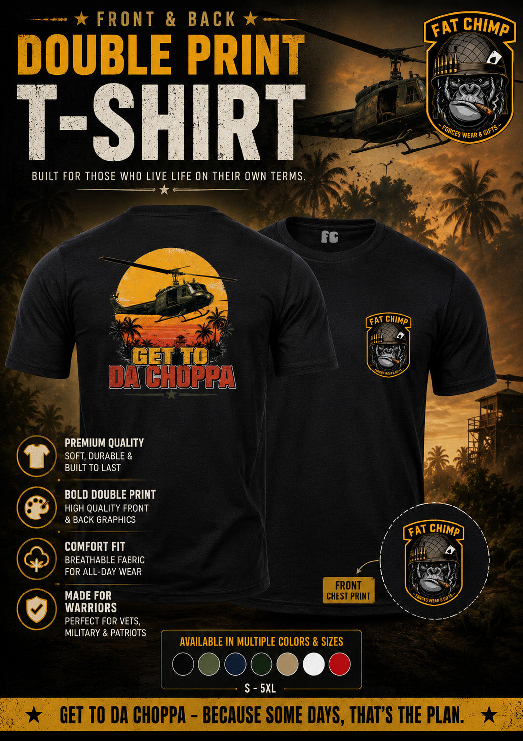 GET TO DA CHOPPER Double Print T-Shirt