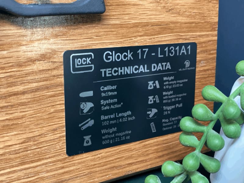 Glock 17 Cold Cast Half Pistol Presentation Military Statue