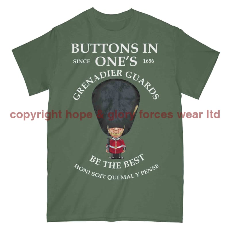 Grenadier Guards Buttons In One's Military Printed T-Shirt