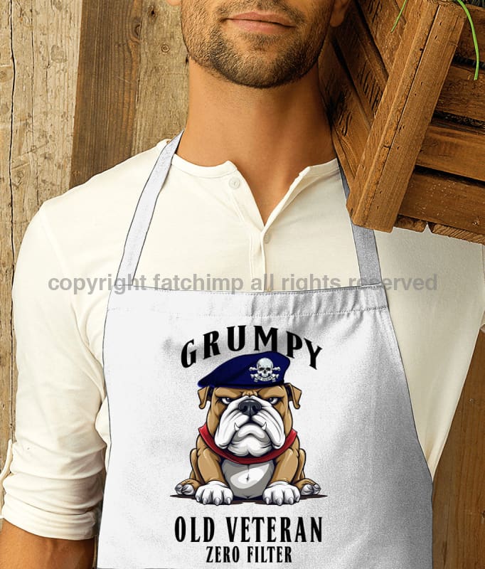 Grumpy Old 17th/21st Lancer Veteran Printed Cotton Unisex Apron