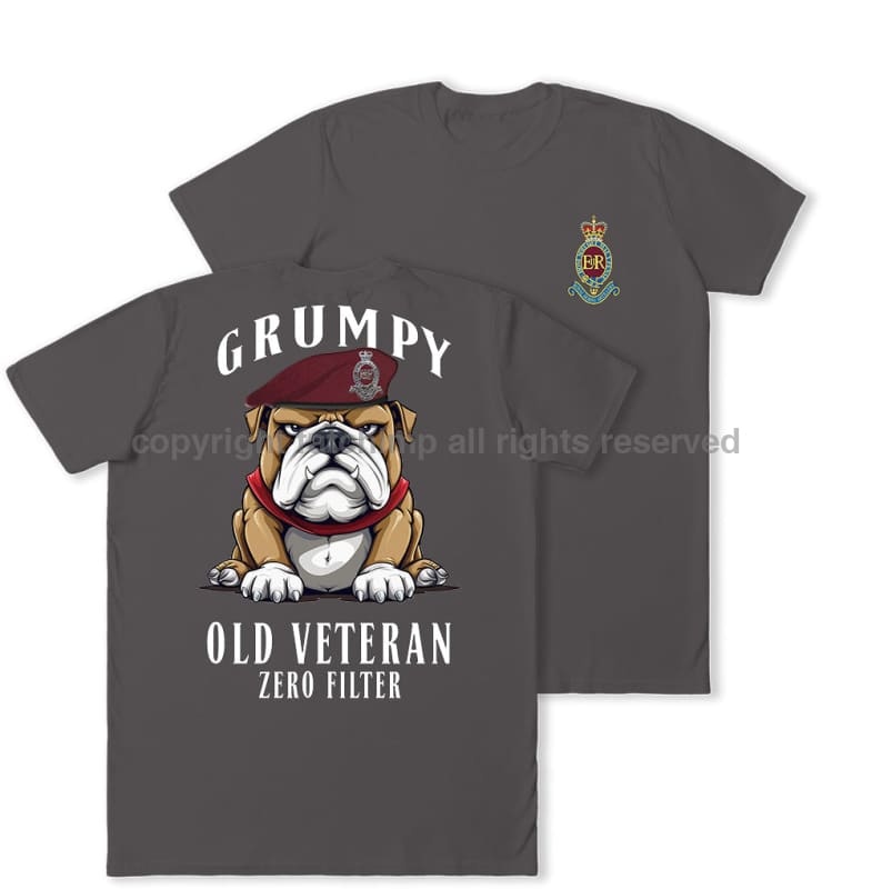 Grumpy Old 7 PARA Royal Horse Artillery Veteran Double Print T-Shirt