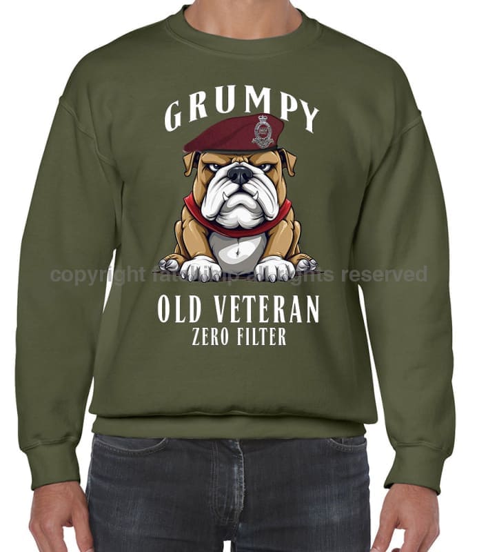 Grumpy Old 7 PARA Royal Horse Artillery Veteran Front Printed Sweater