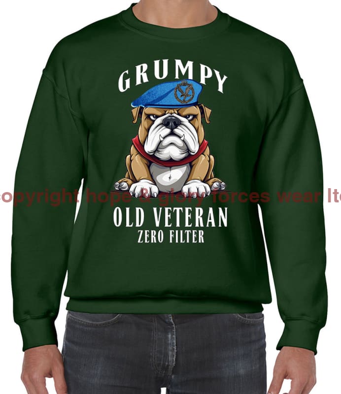 Grumpy Old Army Air Corps Veteran Front Printed Sweater