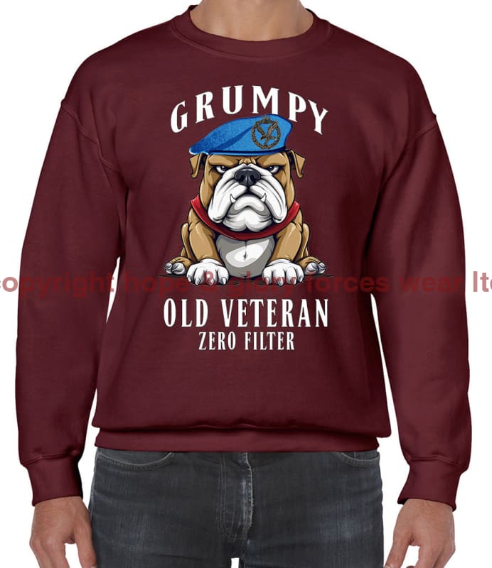 Grumpy Old Army Air Corps Veteran Front Printed Sweater