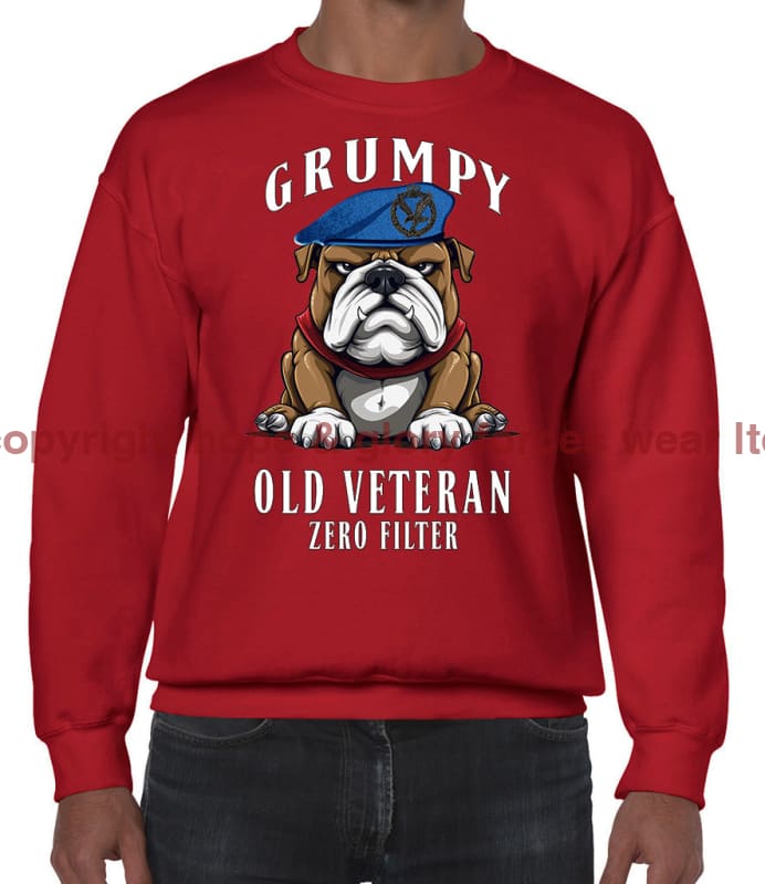 Grumpy Old Army Air Corps Veteran Front Printed Sweater