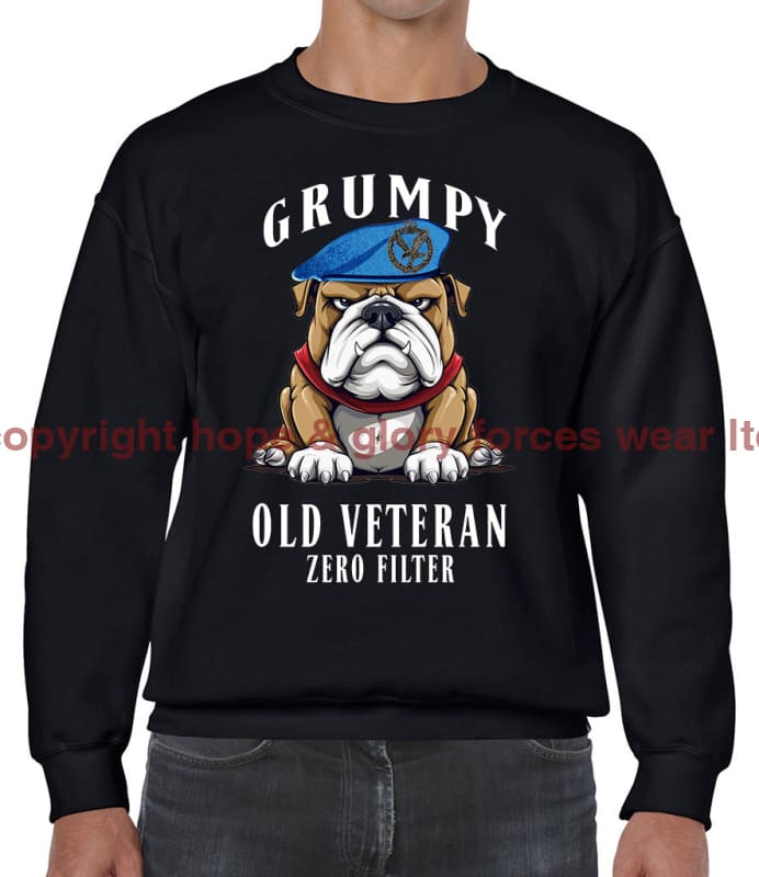 Grumpy Old Army Air Corps Veteran Front Printed Sweater