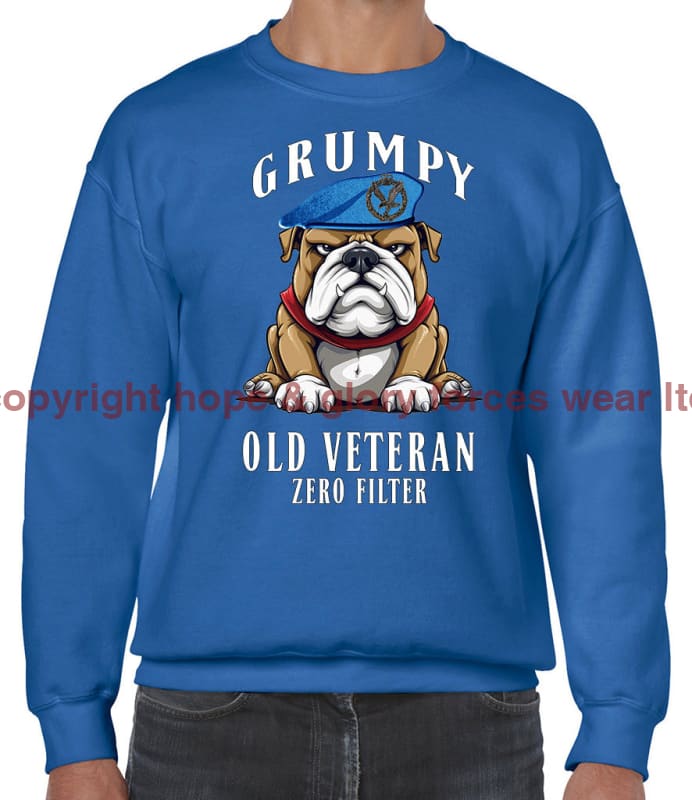 Grumpy Old Army Air Corps Veteran Front Printed Sweater