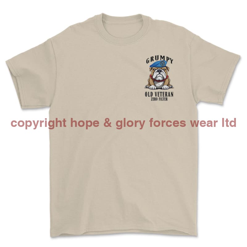 Grumpy Old Army Air Corps Veteran Left Chest Printed T-Shirt