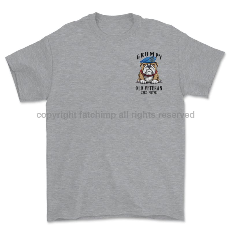 Grumpy Old Army Air Corps Veteran Left Chest Printed T-Shirt