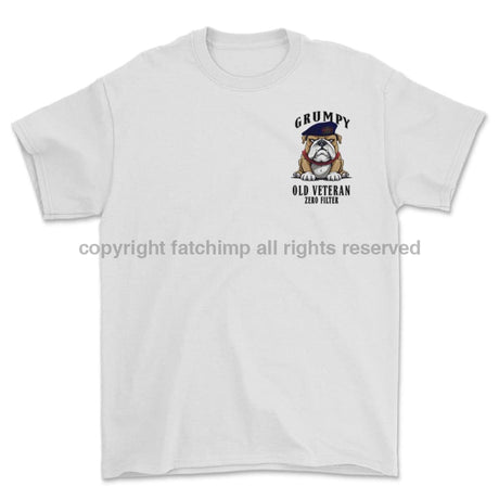 Grumpy Old Blues And Royals Veteran Left Chest Printed T-Shirt