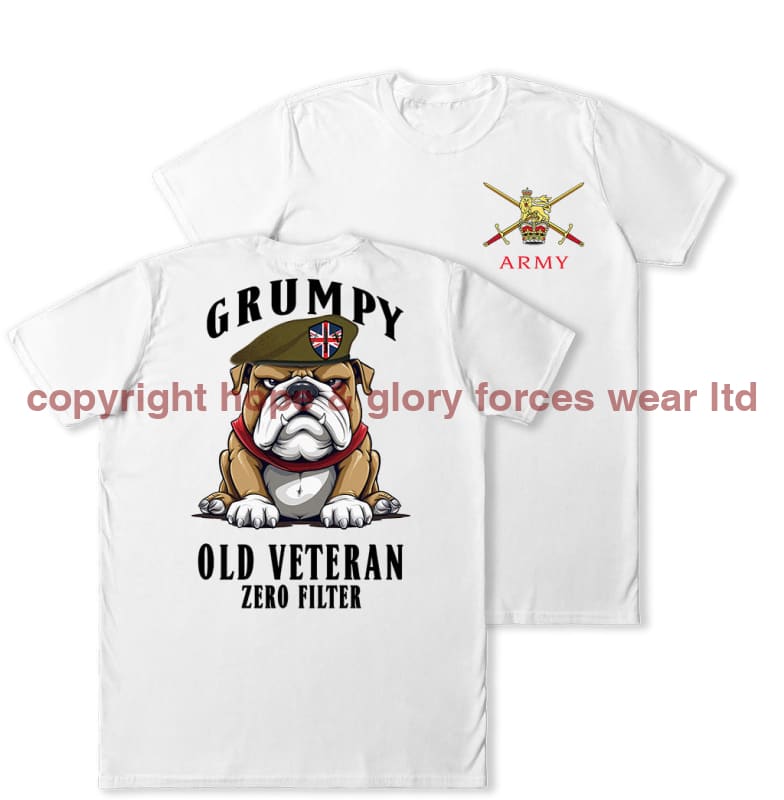 Grumpy Old British Army Veteran Double Print T-Shirt