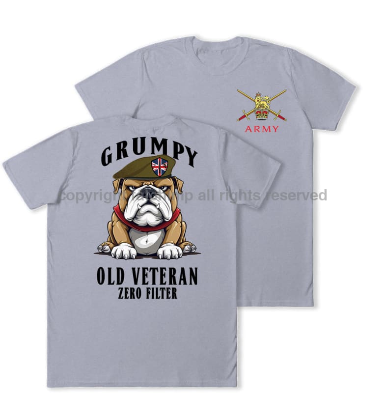Grumpy Old British Army Veteran Double Print T-Shirt