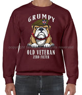 Grumpy Old British Army Veteran Front Printed Sweater