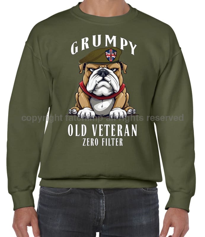 Grumpy Old British Army Veteran Front Printed Sweater