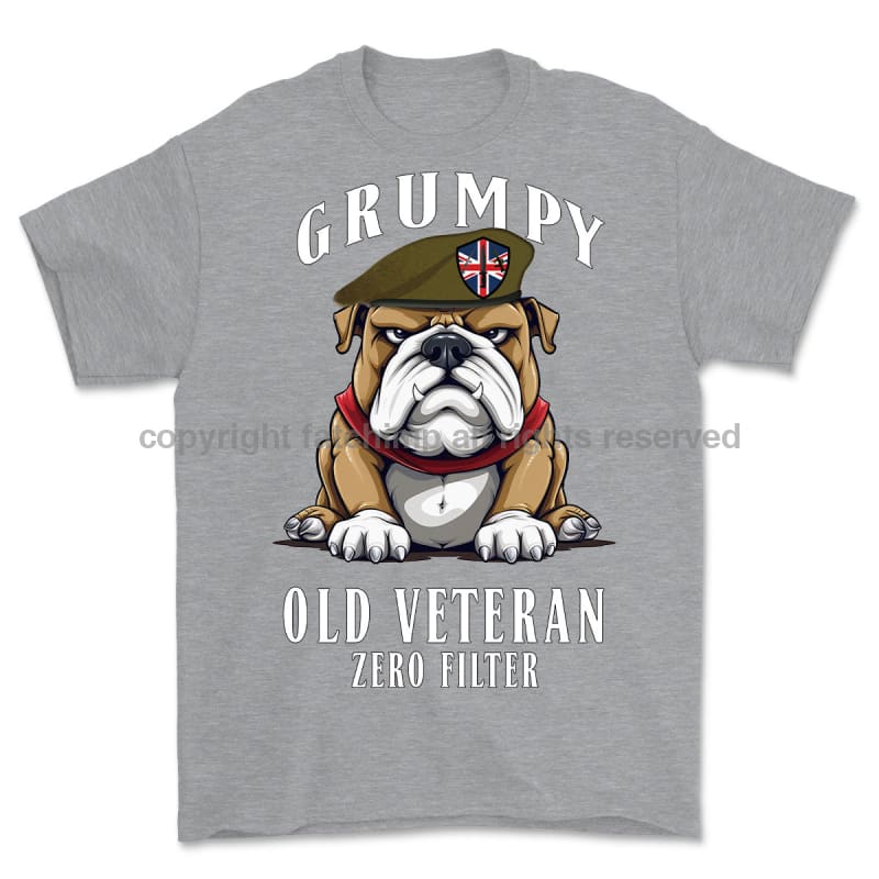 Grumpy Old British Army Veteran Printed T-Shirt Small 34/36’ / Sports Grey