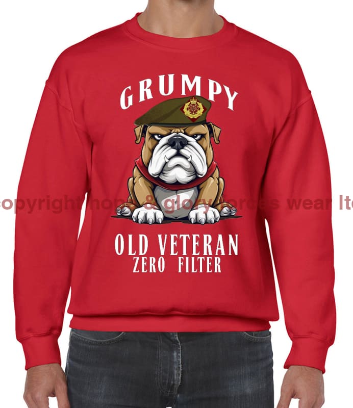 Grumpy Old Duke of Lancaster's Regiment Veteran Front Printed Sweater
