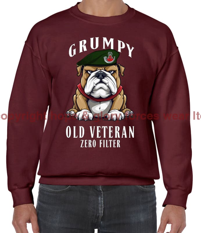 Grumpy Old Light Infantry Veteran Front Printed Sweater