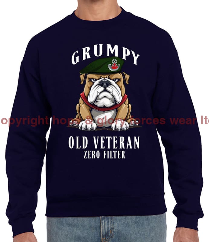 Grumpy Old Light Infantry Veteran Front Printed Sweater