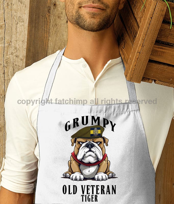 Grumpy Old PWRR Veteran Tiger Printed Cotton Unisex Apron