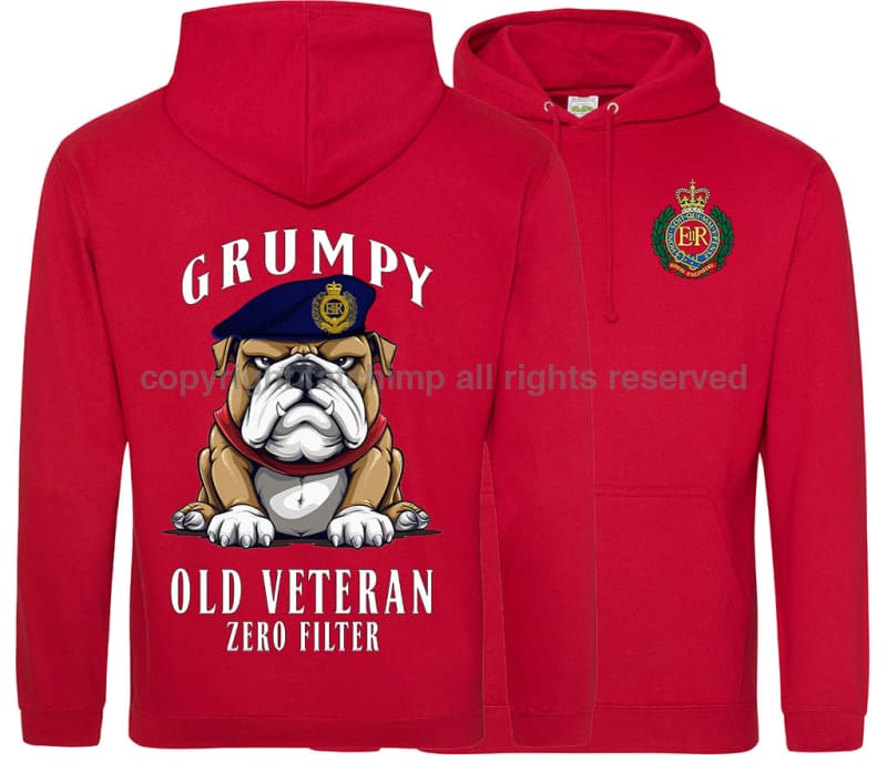 Grumpy Old Royal Engineers Veteran Double Side Printed Hoodie
