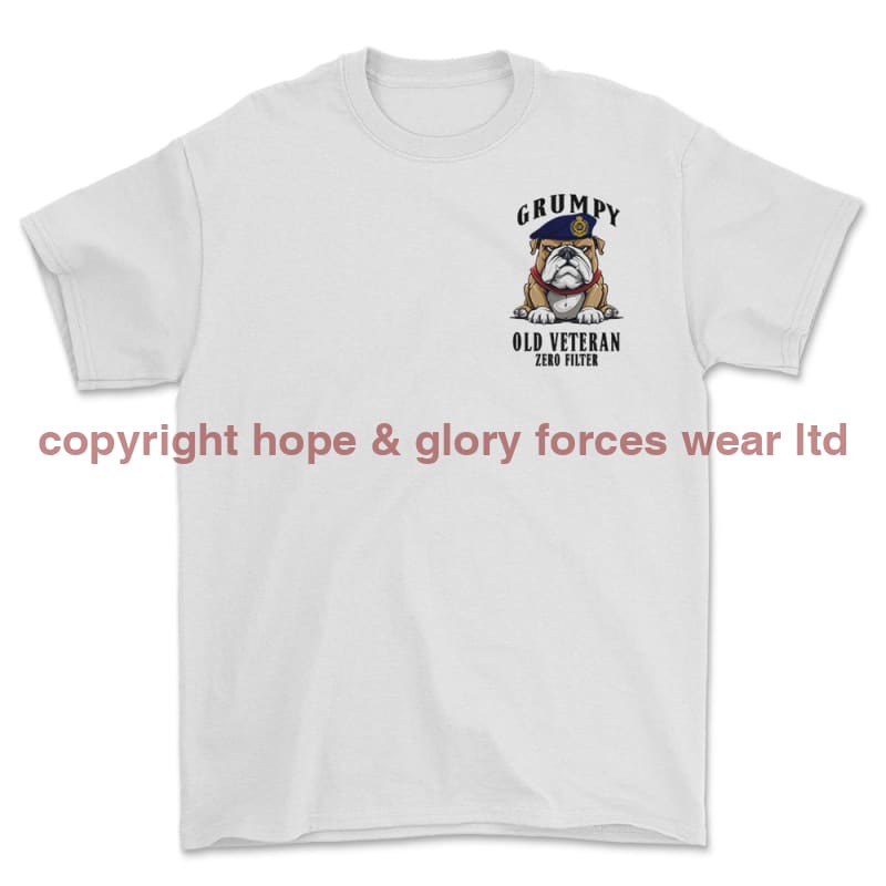 Grumpy Old Royal Engineers Veteran Left Chest Printed T-Shirt