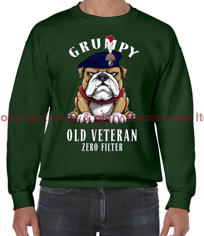 Grumpy Old Fusilier Veteran Front Printed Sweater