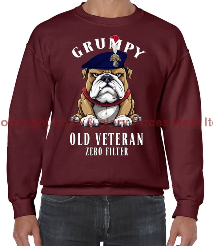 Grumpy Old Fusilier Veteran Front Printed Sweater