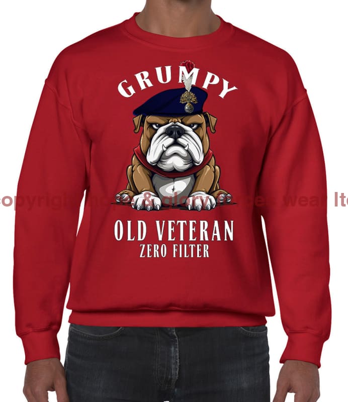 Grumpy Old Fusilier Veteran Front Printed Sweater