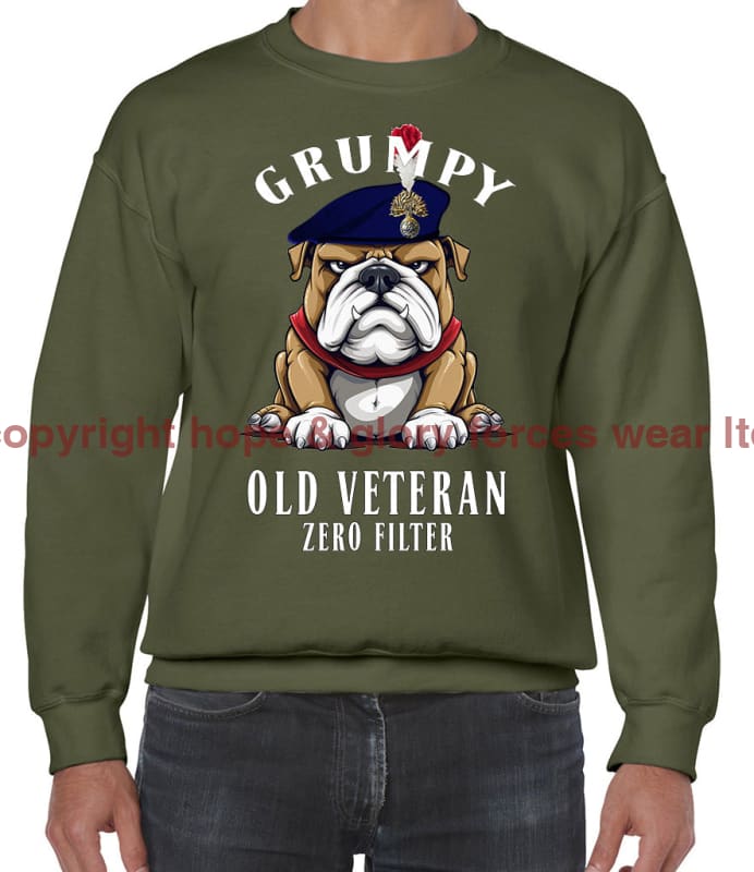 Grumpy Old Fusilier Veteran Front Printed Sweater