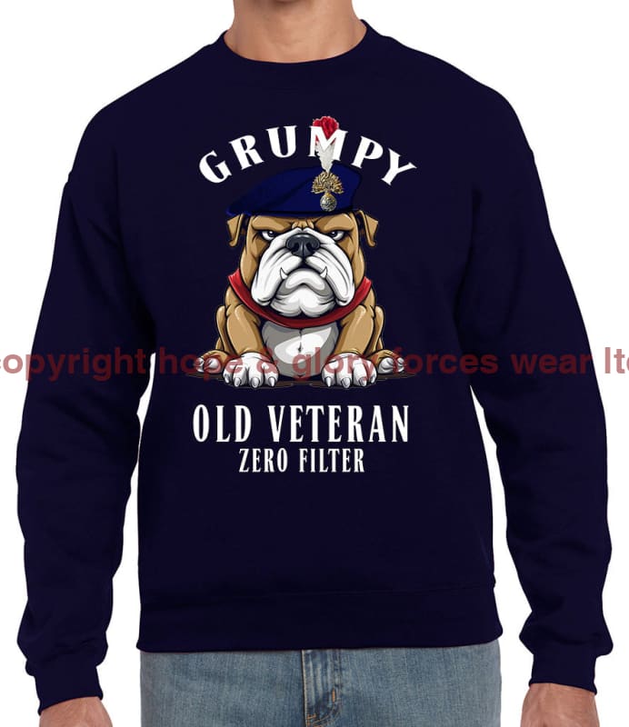 Grumpy Old Fusilier Veteran Front Printed Sweater