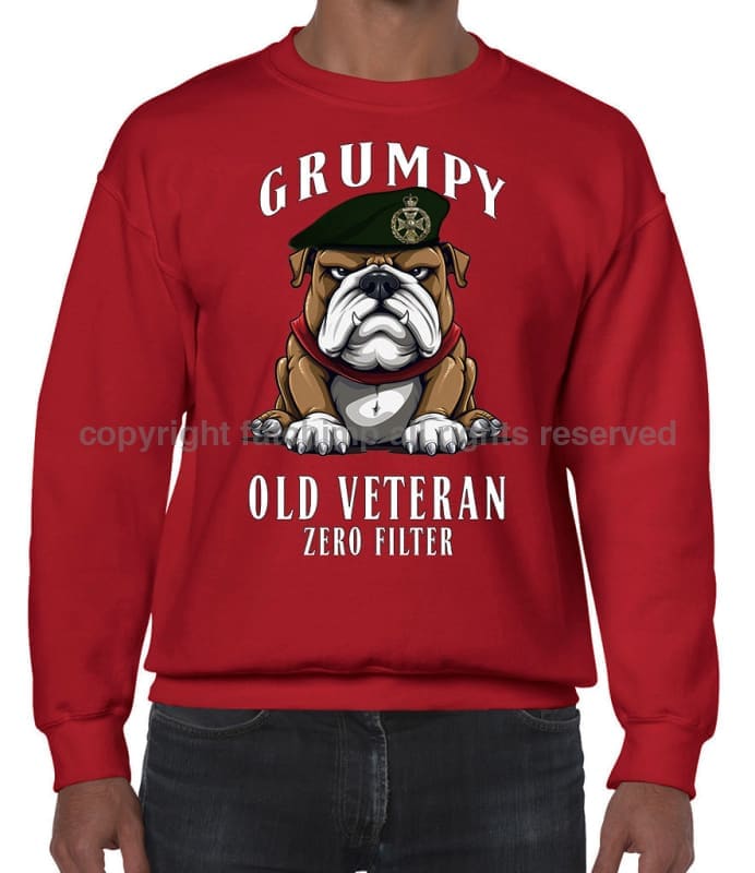 Grumpy Old Royal Green Jackets Veteran Front Printed Sweater