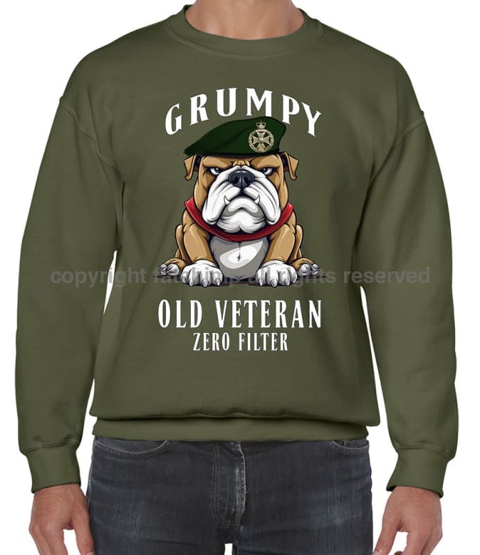 Grumpy Old Royal Green Jackets Veteran Front Printed Sweater