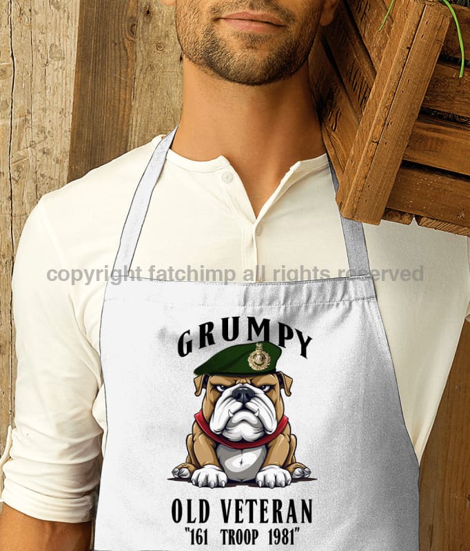 Grumpy Old Royal Marine 161 Troop 1981 Veteran Printed Cotton Unisex Apron