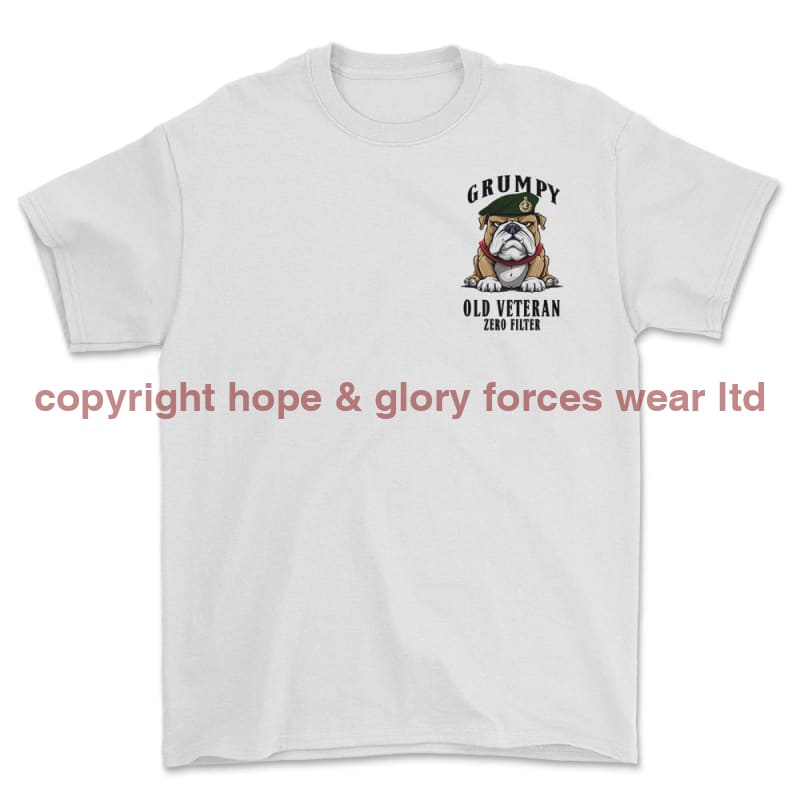 Grumpy Old Royal Marines Veteran Left Chest Printed T-Shirt
