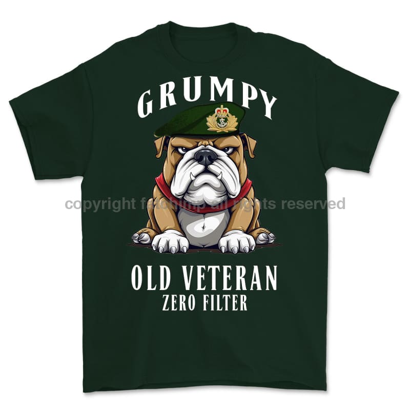 Grumpy Old Royal Navy Officer Printed T-Shirt Small 34/36’ / Commando Green